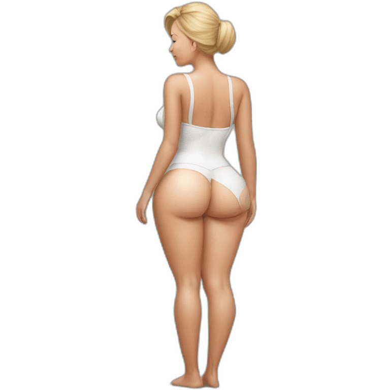 hyper-realistig drawing nurse in bikini perfect bum inspecting patient emoji