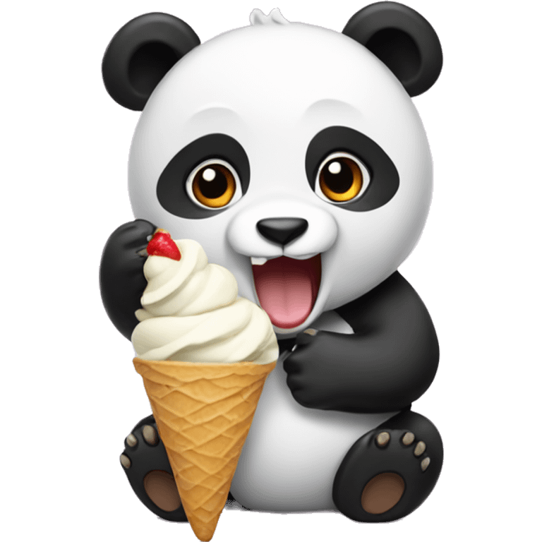 Panda eating ice cream emoji