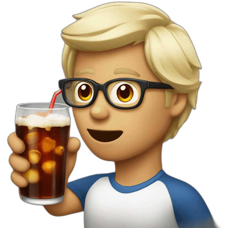 geek drinking cola emoji