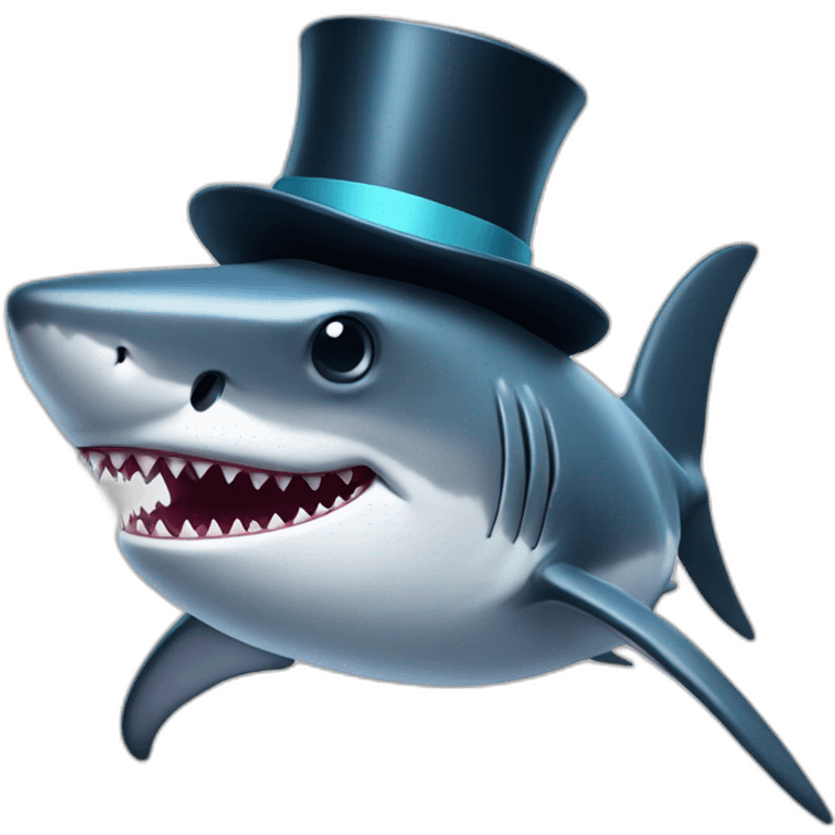 Shark with a top hat emoji