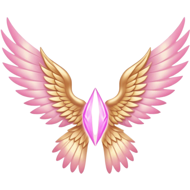 Pink gold wing spirituality emoji