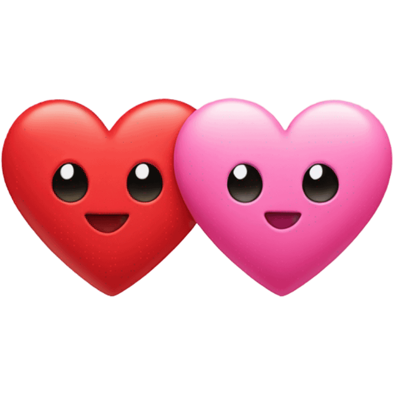 two hearts, one pink, one red  emoji