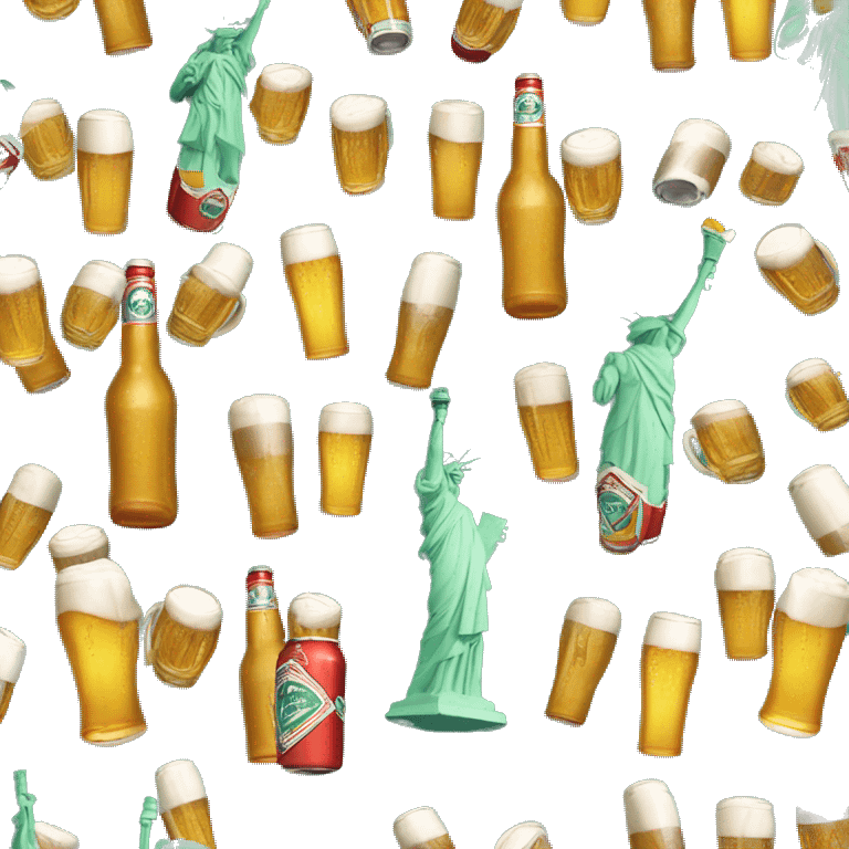 statue of liberty shotgunning beer emoji