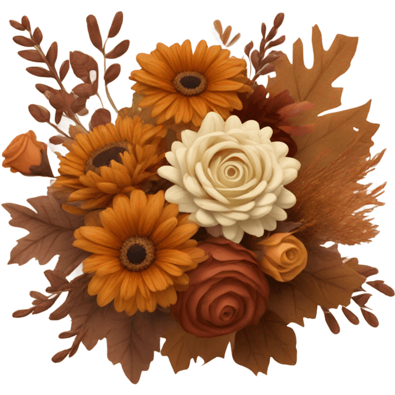 autumn bouquet brown emoji