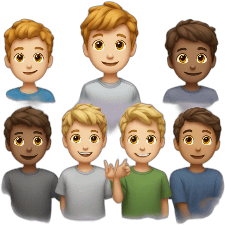 5 Boys saying thankyou emoji