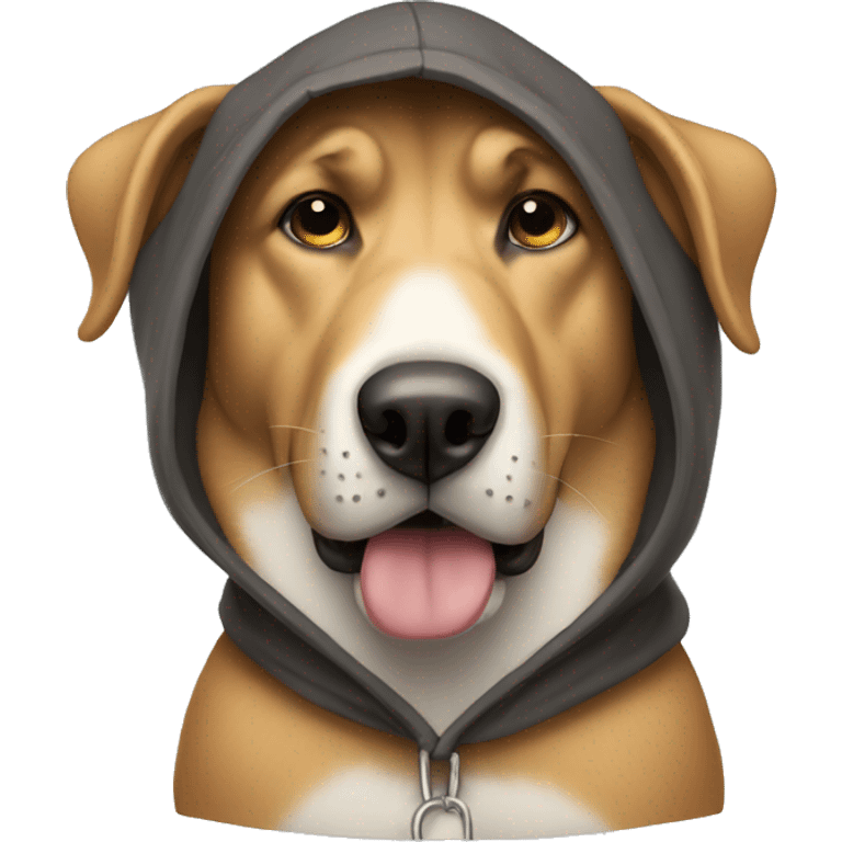 Big dog wearing a hood emoji