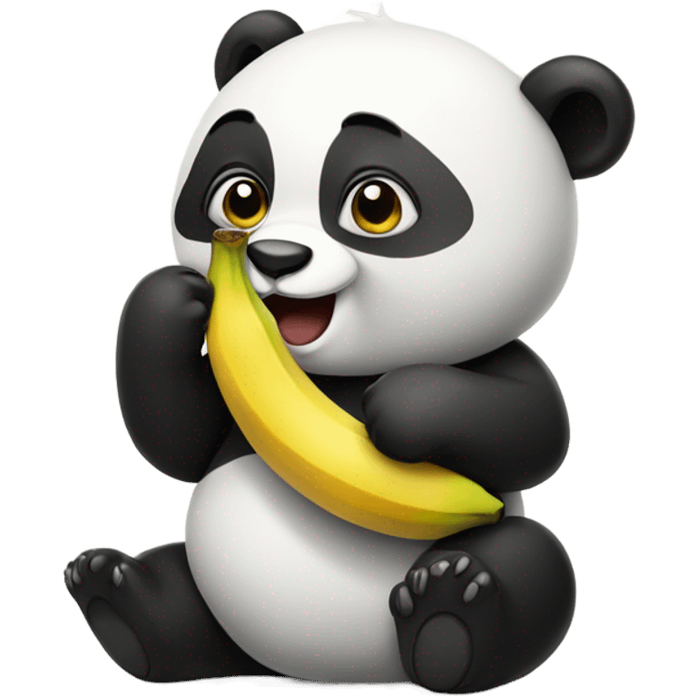 Panda eating a banana  emoji