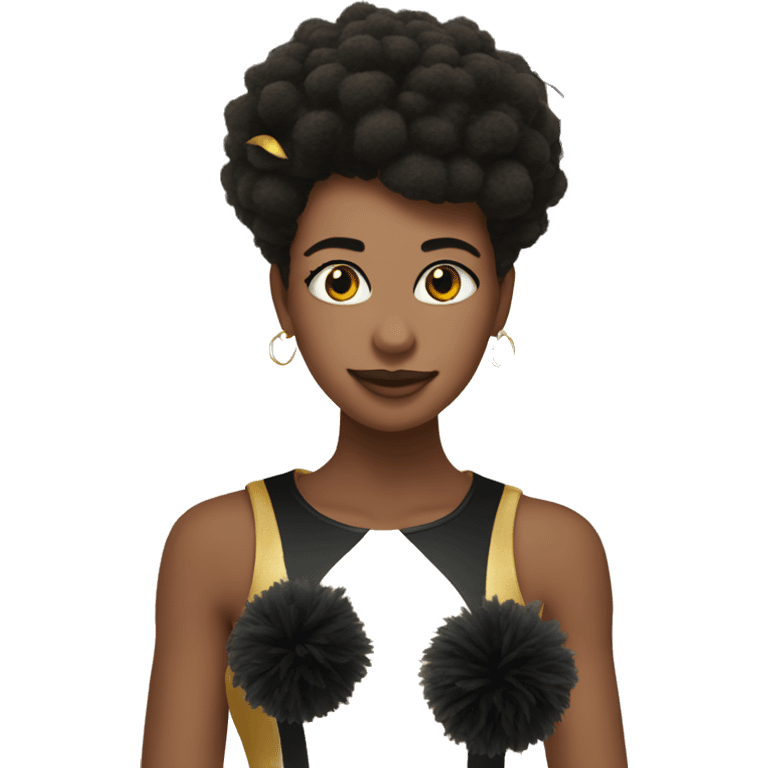 Black and gold pom poms emoji