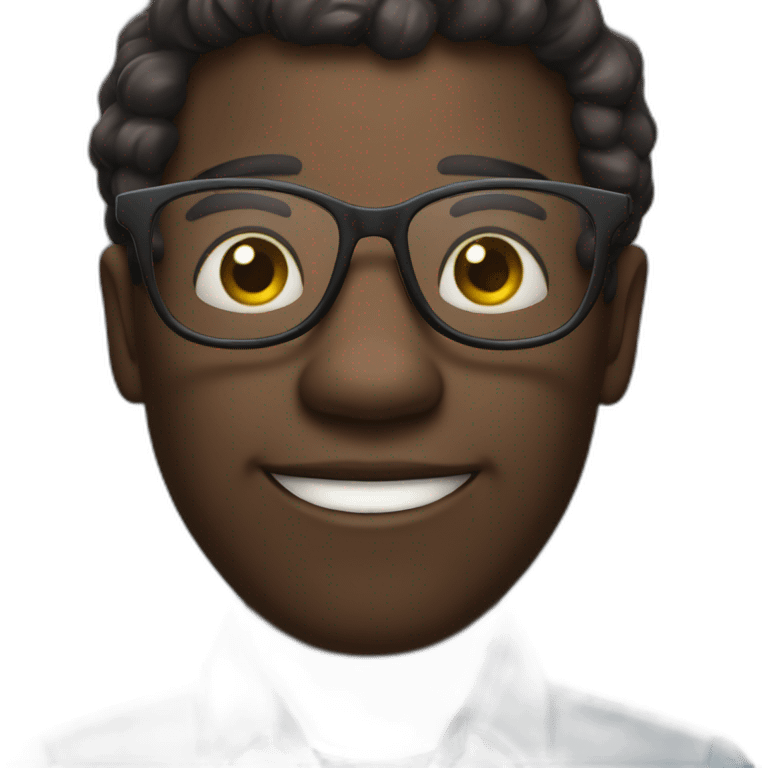 dark skin frog lookalike teacher with glasses emoji