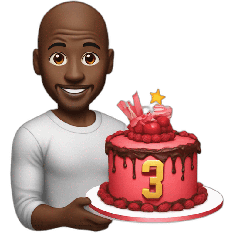 Michael Jordan with a birthcake emoji