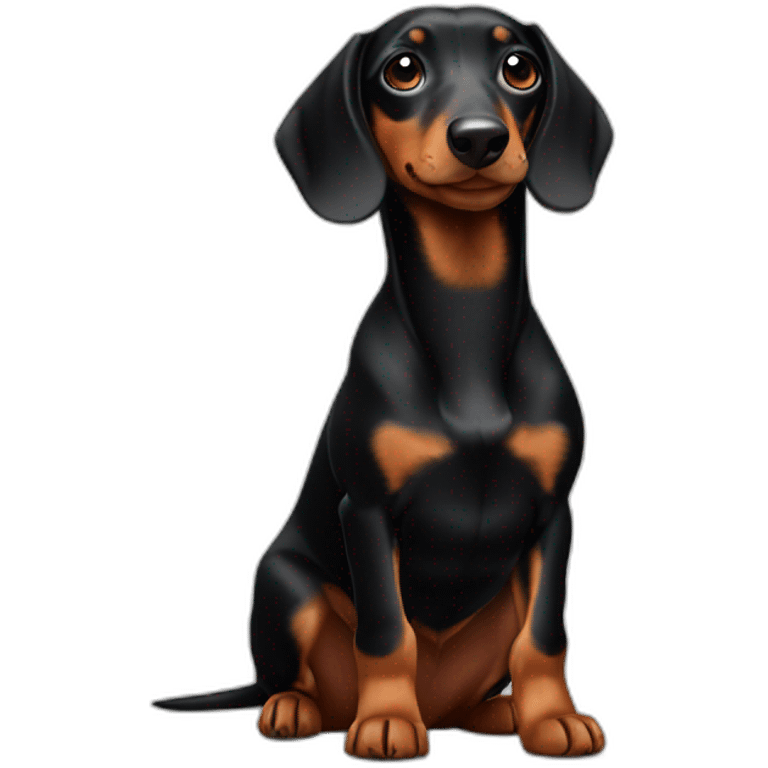 cute black dachshund emoji