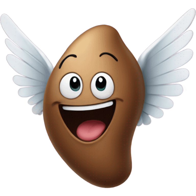 flying poop emoji