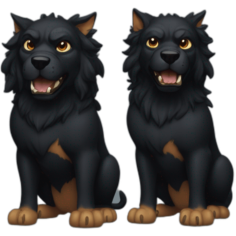 black cerberus emoji