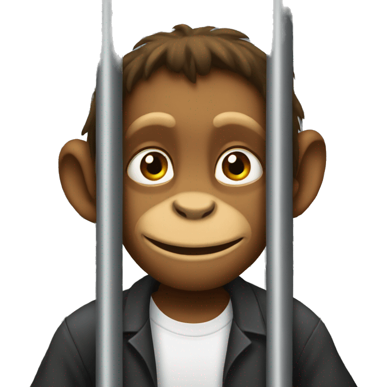 Monkey in the jail emoji