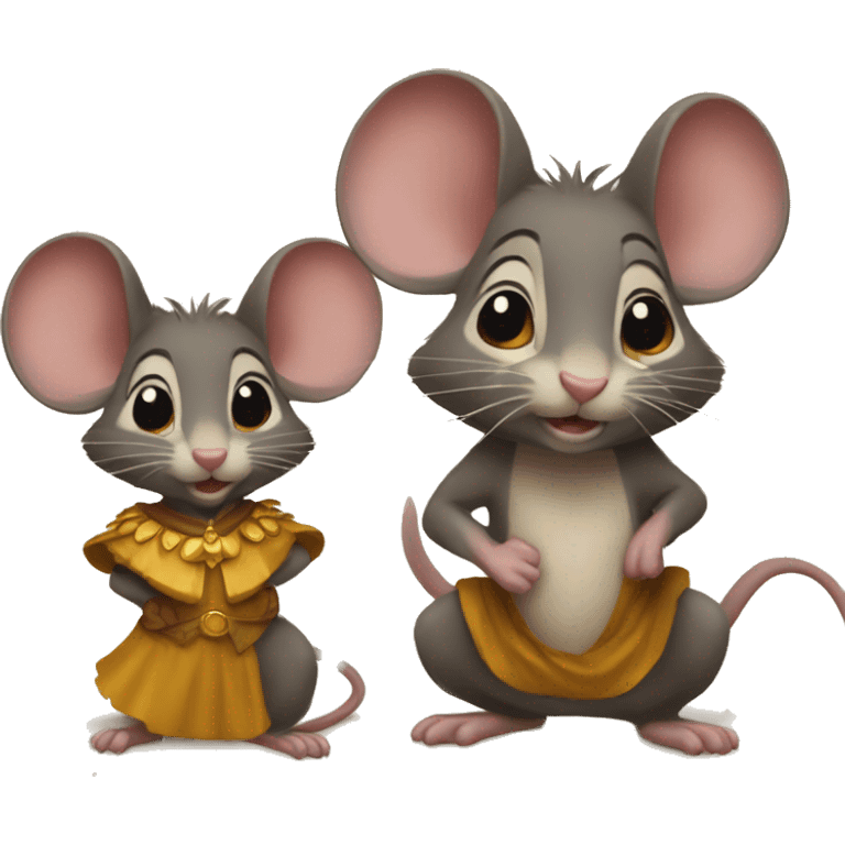 Ratón y leona enamorados emoji