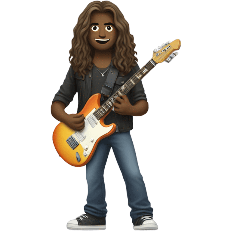 Long haired dork with electric guitar  emoji