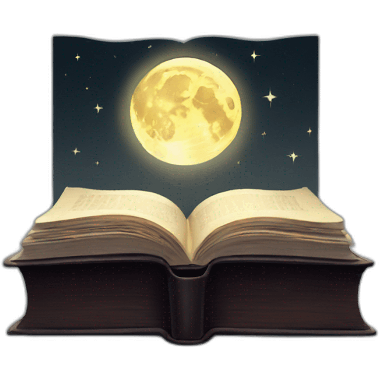 Book with moon on cover  emoji