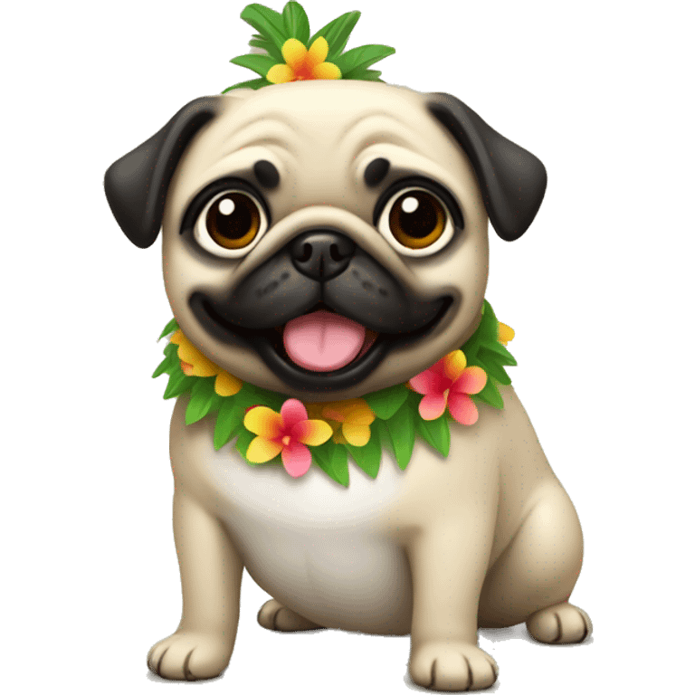 hula dancer happy pug emoji