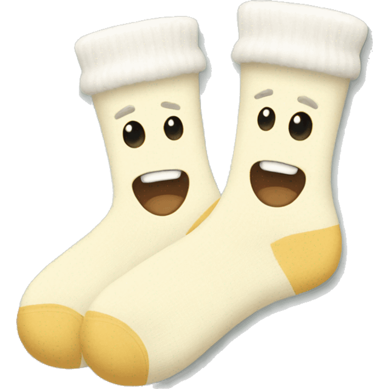 Cream  socks cute emoji