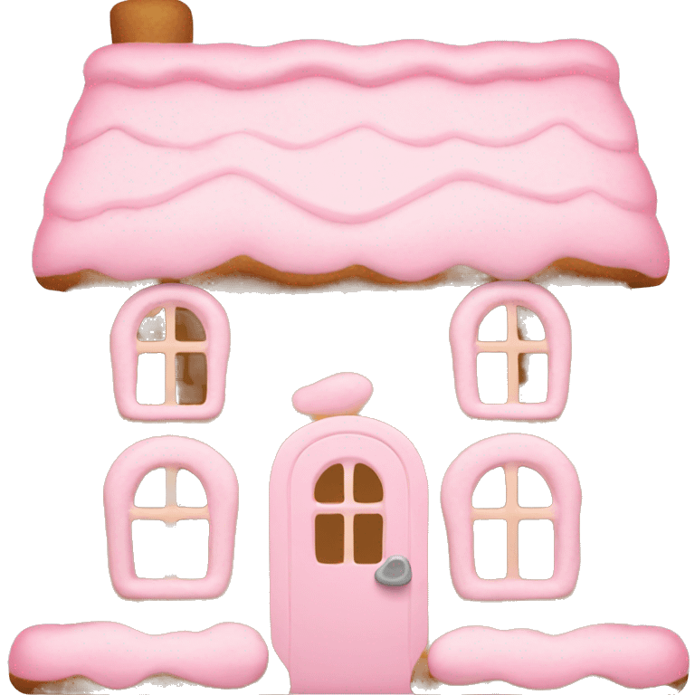 Cosy light pink gingerbread house  emoji