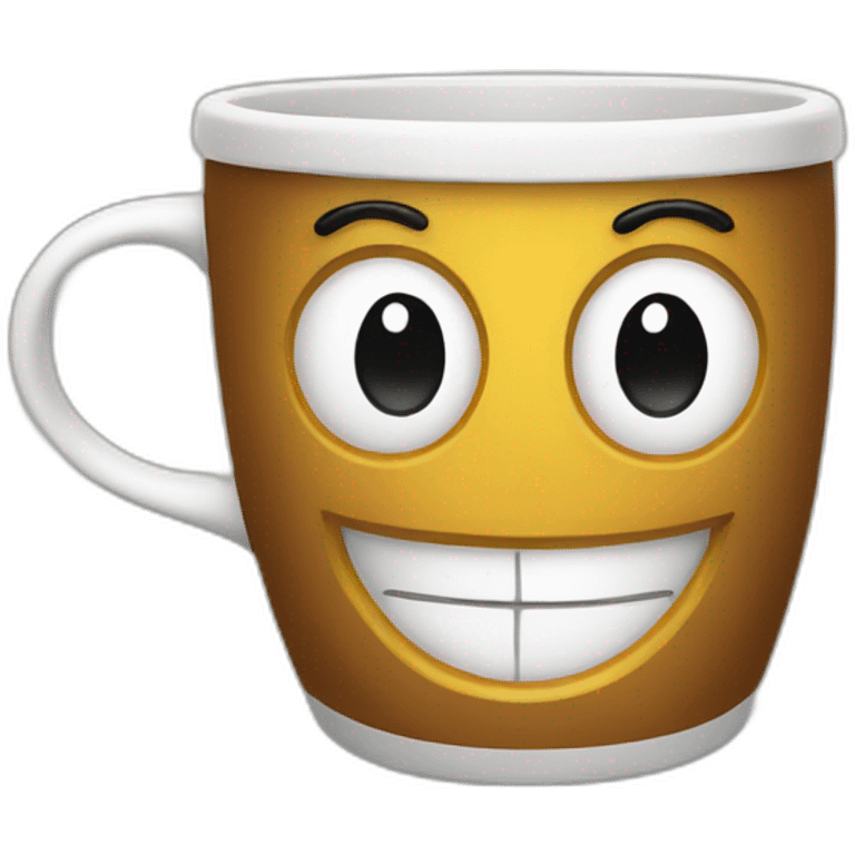 living happy coffee cup emoji