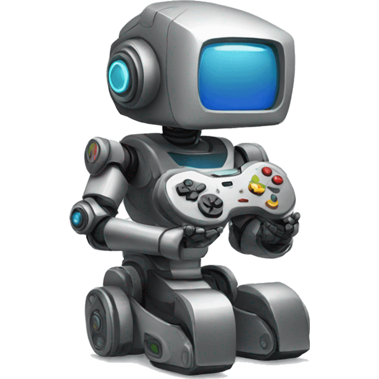 Robot Playing video Game emoji