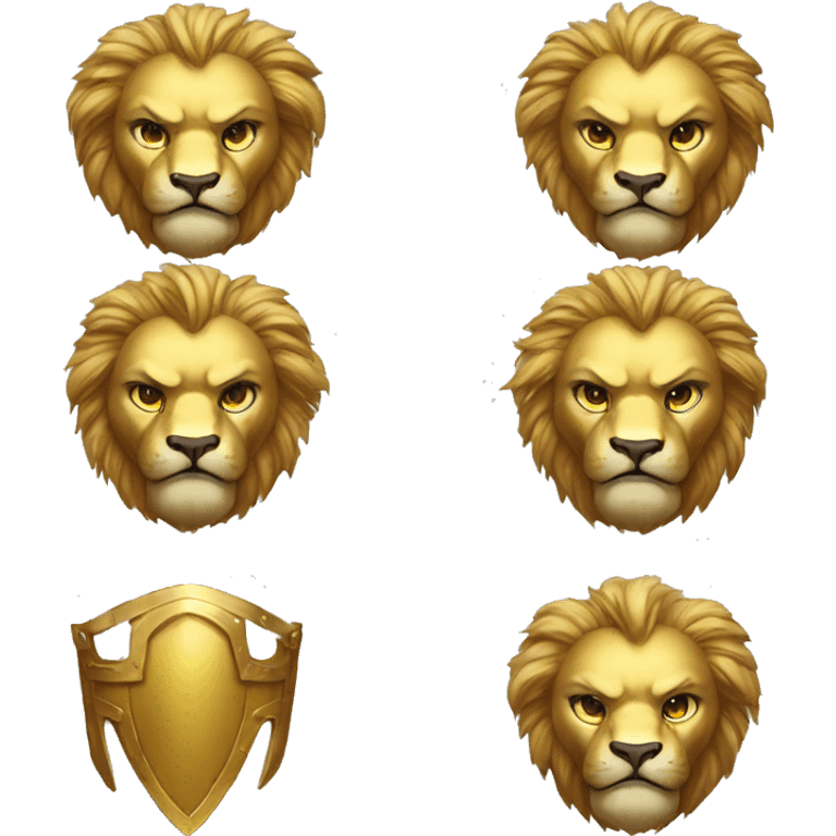 lion paladin angry, golden armor emoji