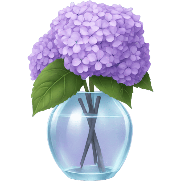 Lilac Hydrangeas in crystal vase emoji