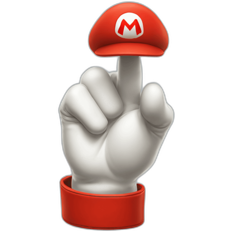 super mario glove finger pointing emoji