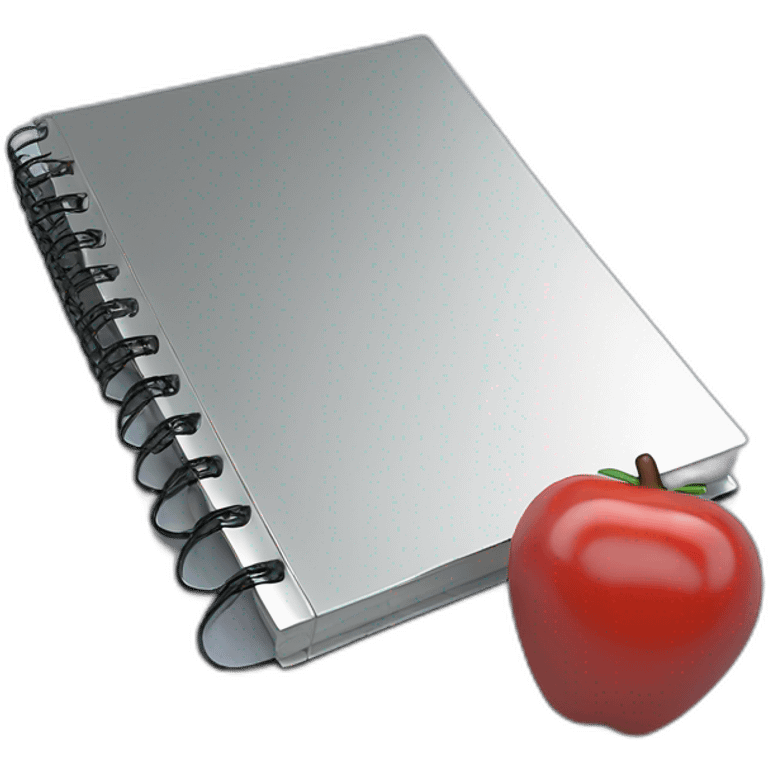 Full chrome plated solid color uncluttered notebook 3d emoji