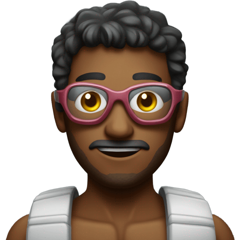 martian barman shirtless and goggles emoji