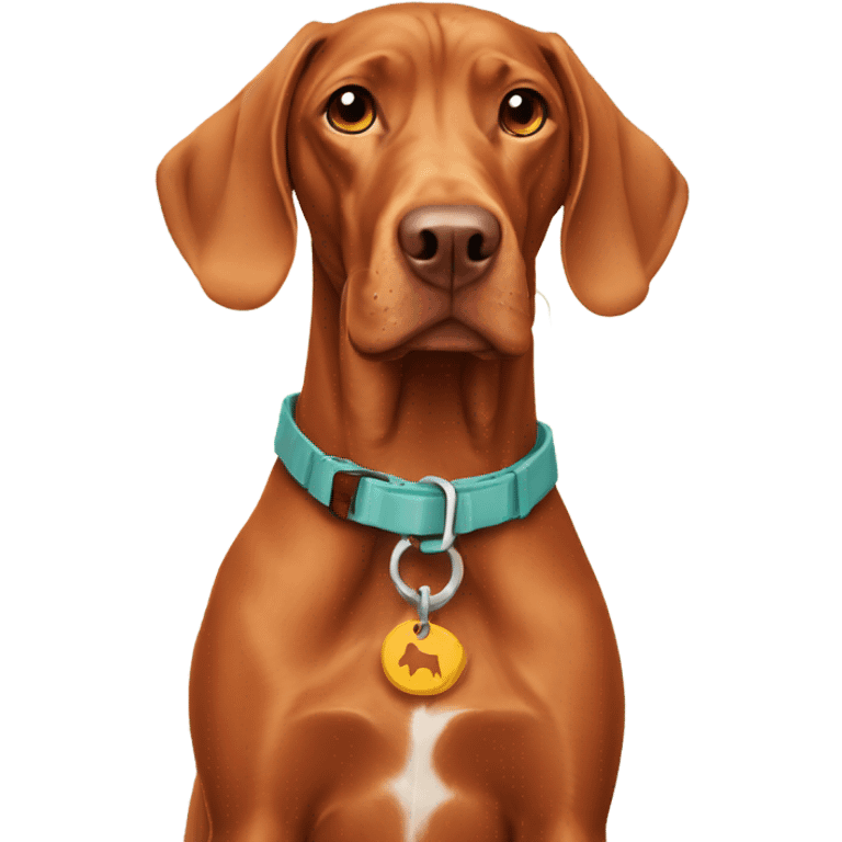 vizsla with dog collar emoji