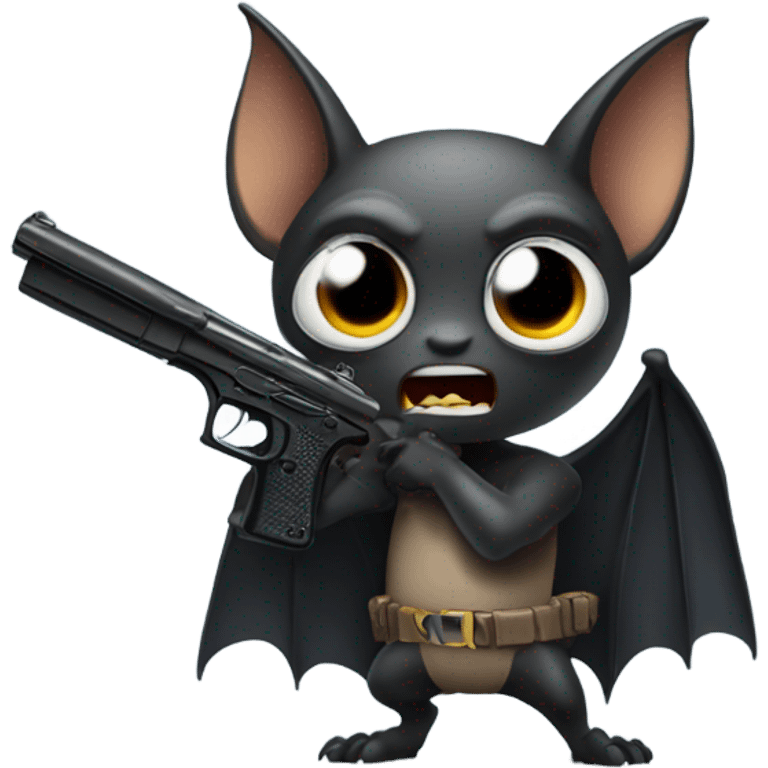 Bat with a gun emoji