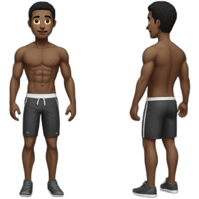 skinny guy with gym clothe emoji