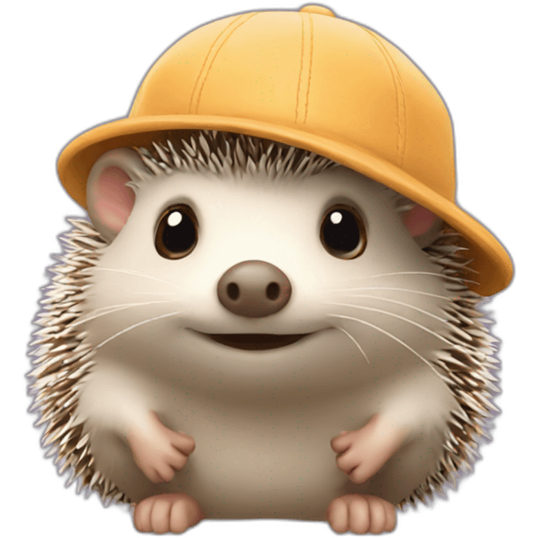 Hedgehog with a cap emoji