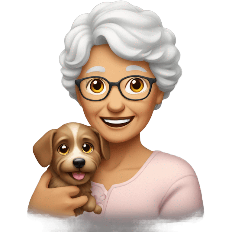 Grandmother with dog emoji