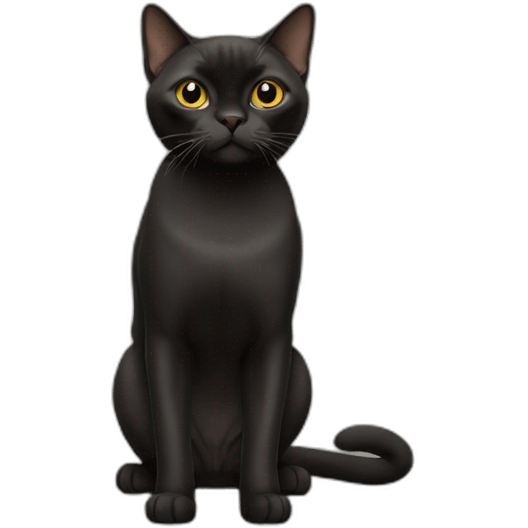 Black Burmese Cat Full Body emoji