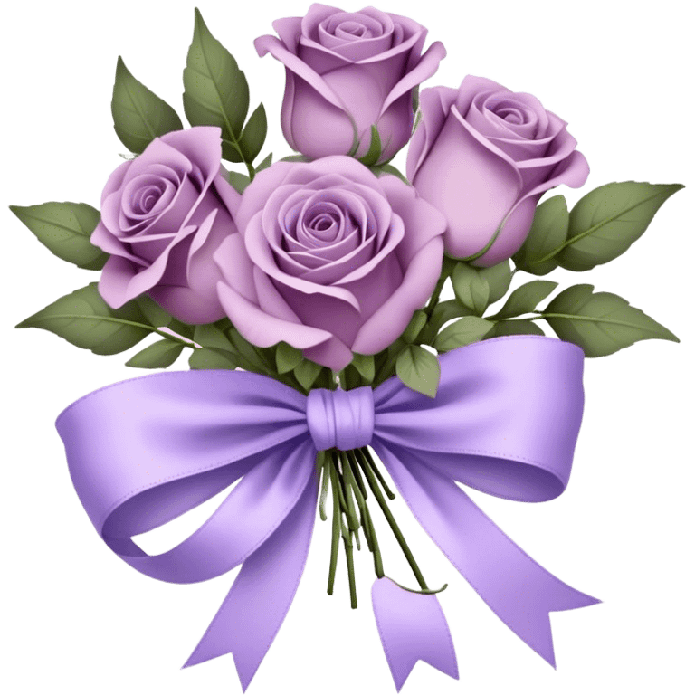 A vintage bouquet of wilted mauve roses, delicate violet pansies, and fragrant lavender sprigs is gently wrapped in soft lilac silk ribbons, tied into a loose, romantic bow, with a small heart-shaped locket resting among the petals, whispering secrets of a love long past emoji