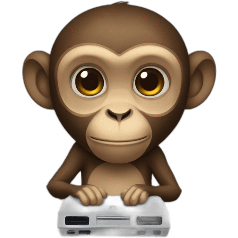 Monkey playing playstation emoji