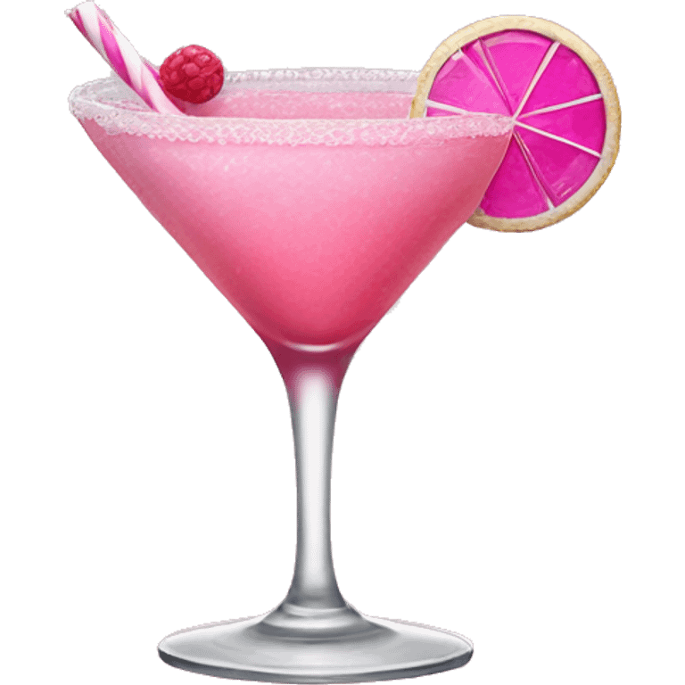 cocktail with pink sugar rim  emoji