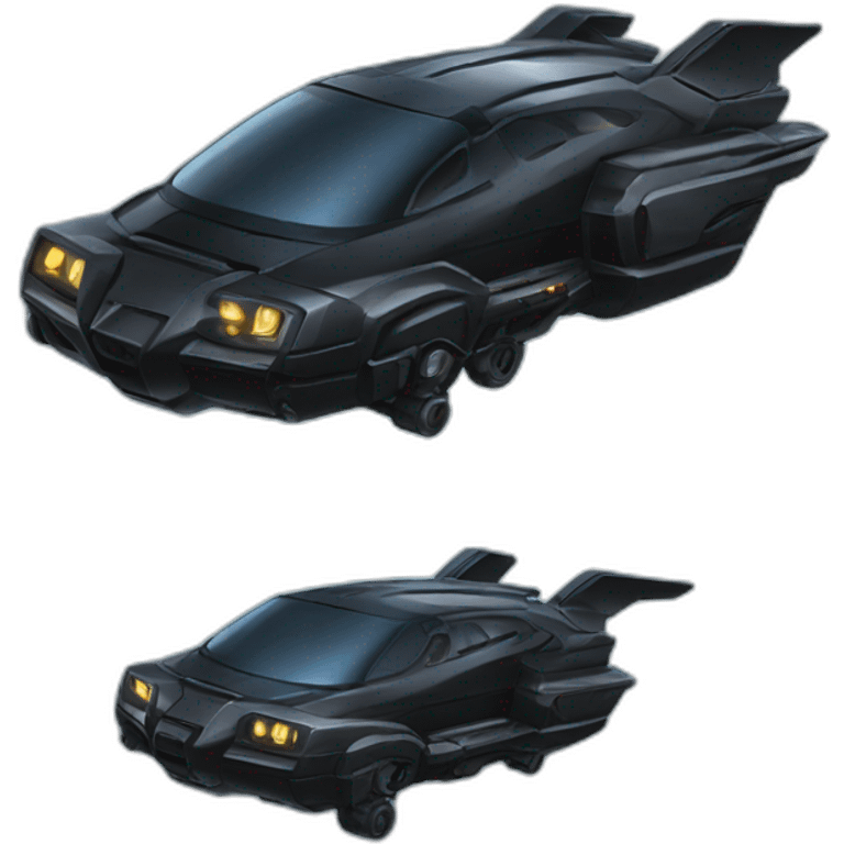 black cyberpunk flying car emoji