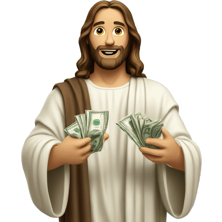 jesus emoji holding money emoji