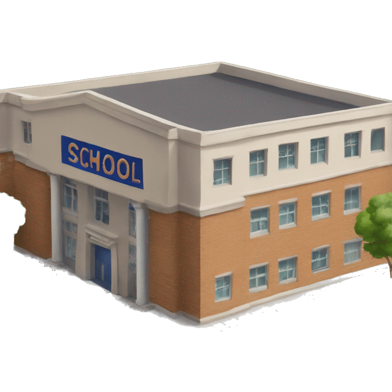 small school with sign that says "school" emoji