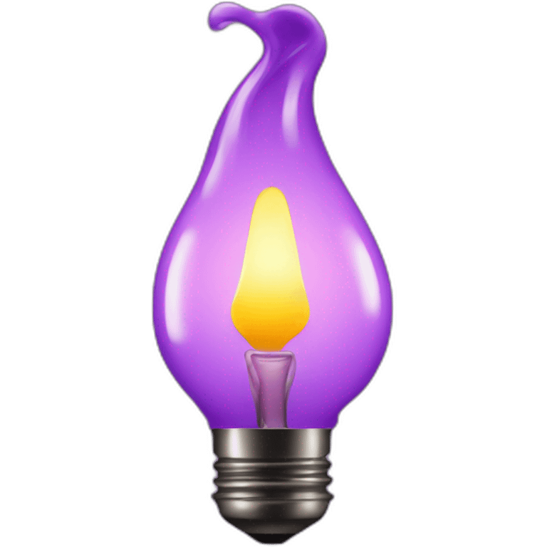 Oil lamp into a purple bulb emoji