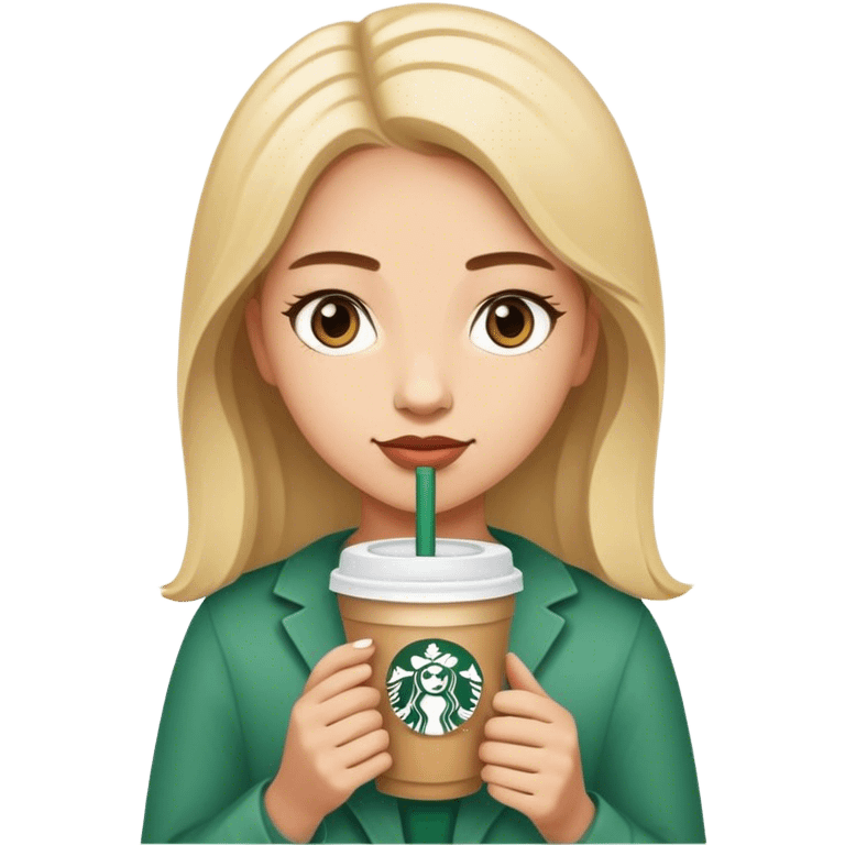 Girl with Starbucks  emoji