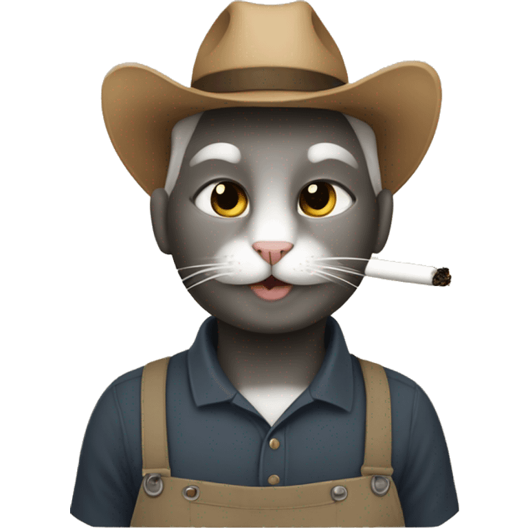 smoking cat farmer emoji