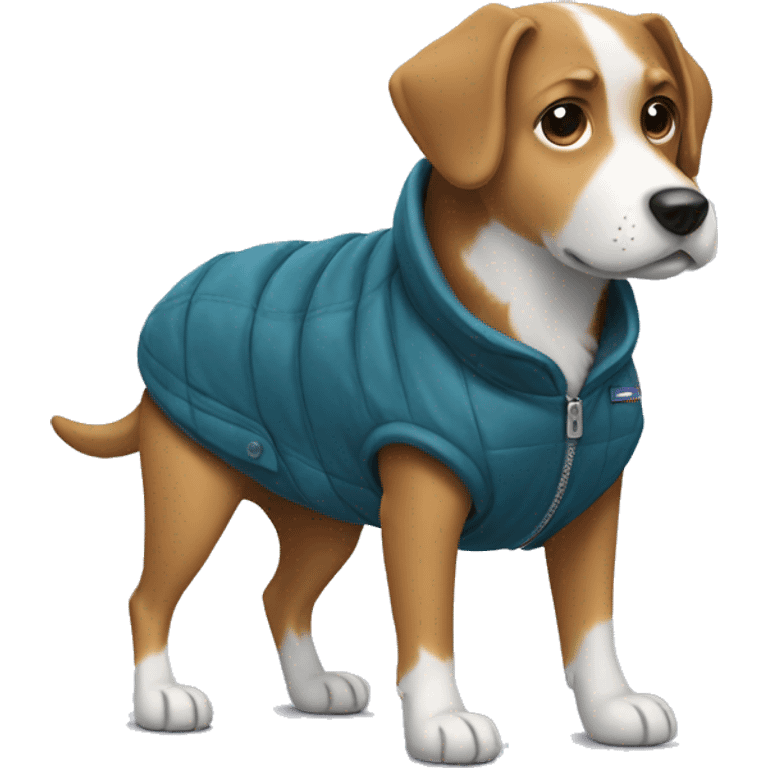 a dog wearing jacket emoji