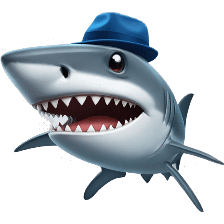 shark with hat emoji