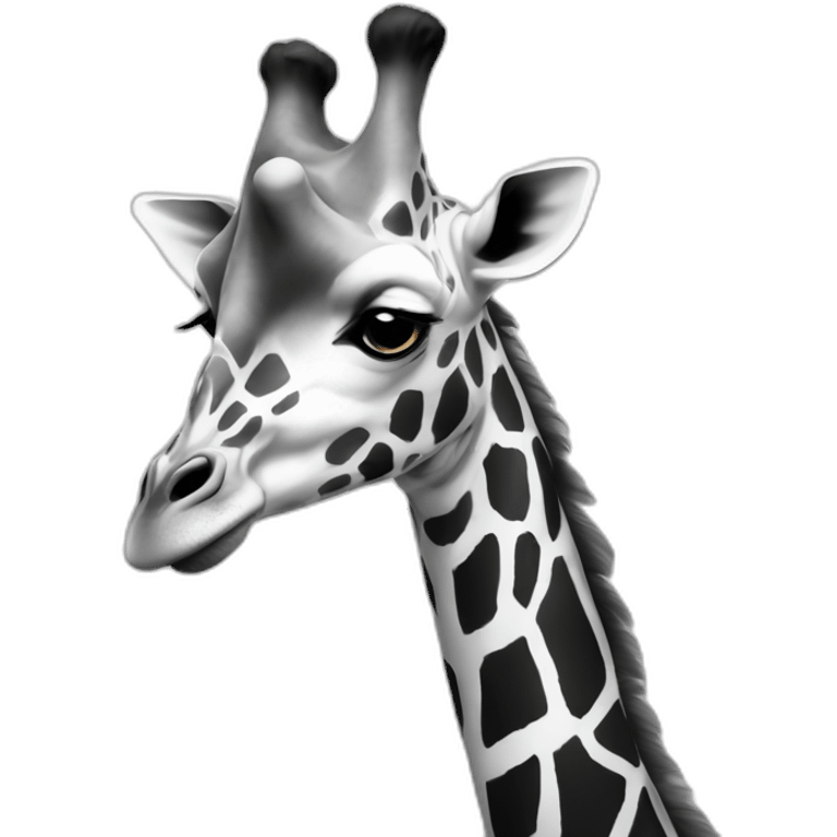 full giraffe black and white emoji