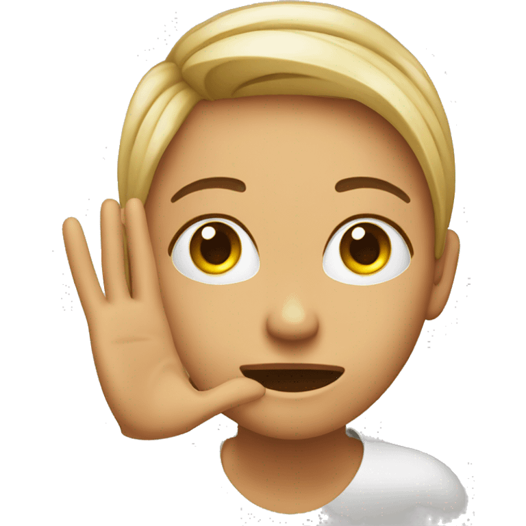 emoji with its hand in the ear trying t express she is going to listen  emoji